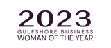 A logo for the gulfshore business woman of the year.