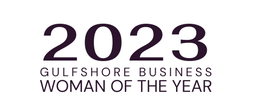A logo for the gulfshore business woman of the year.