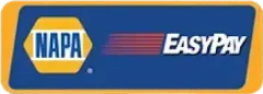 NAPA EasyPay logo on a blue rectangle with yellow border