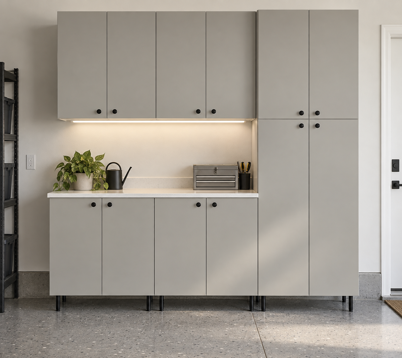 Complete Storage package installed in a Treasure Valley garage