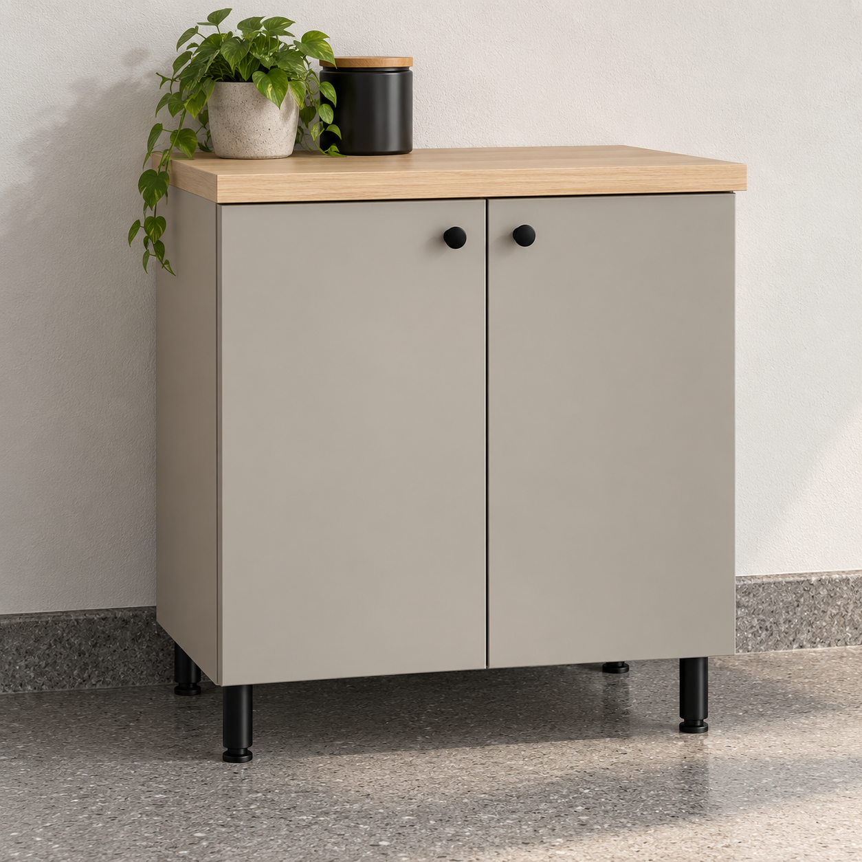 White cabinet finish