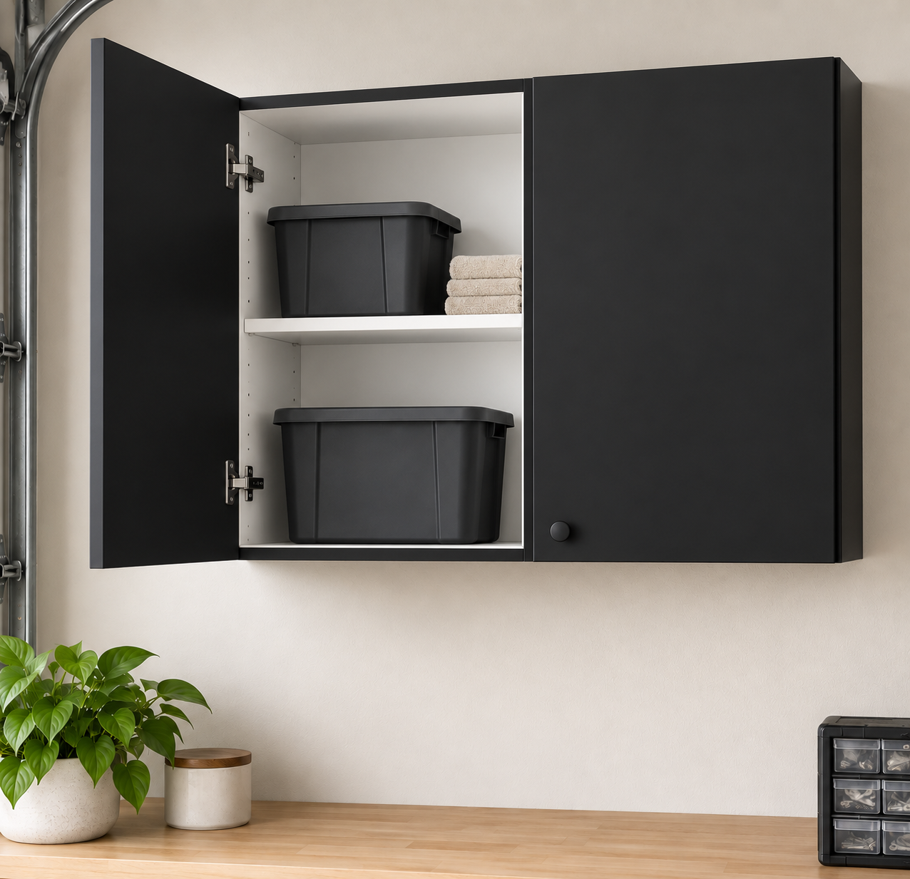 Black cabinet finish
