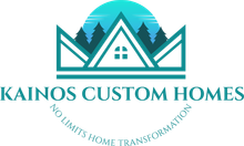 A logo for a company called kainos custom homes.