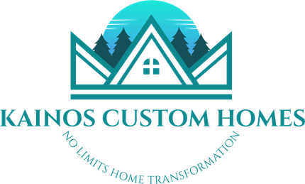A logo for a company called kainos custom homes.