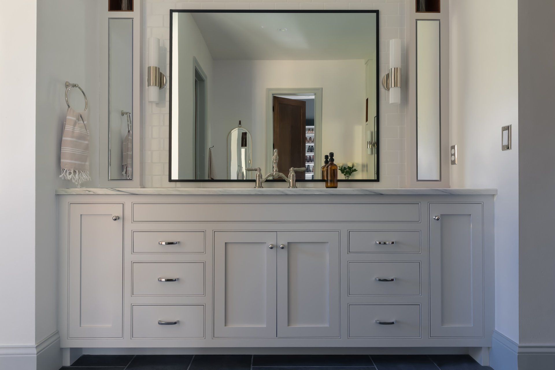 White bathroom cabinets