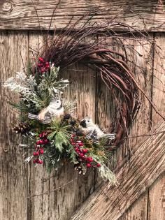 winter wreath with birds