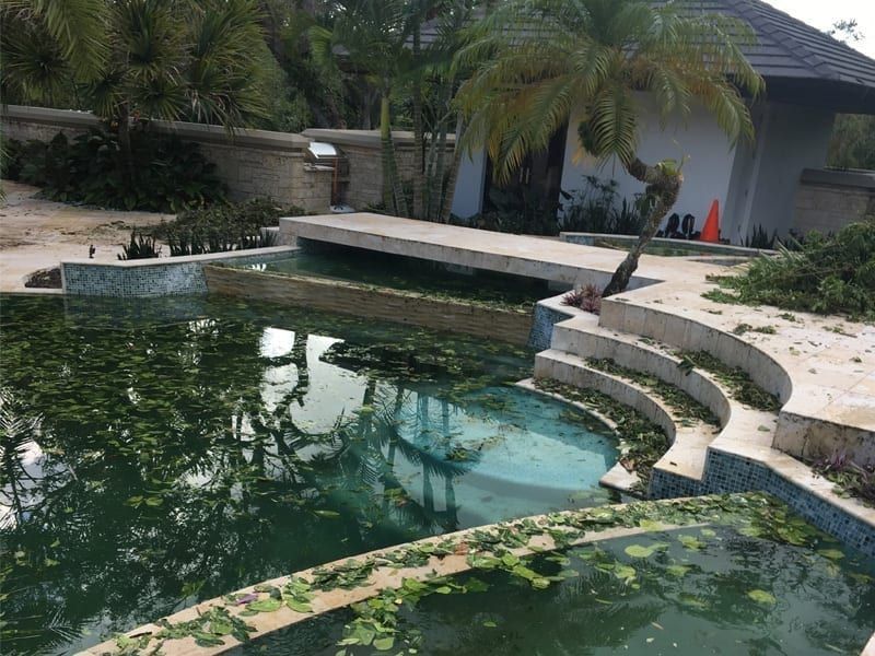 hurricane damage to swimming pool