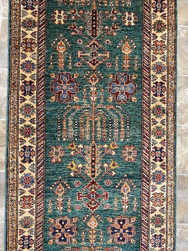 hall way runner green color hand made wool in berkeley