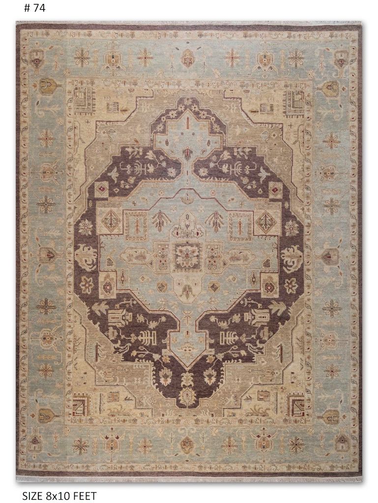 8x10 rug hand made hand knotted in berkeley, persian hariz rug 8x10 wool light color