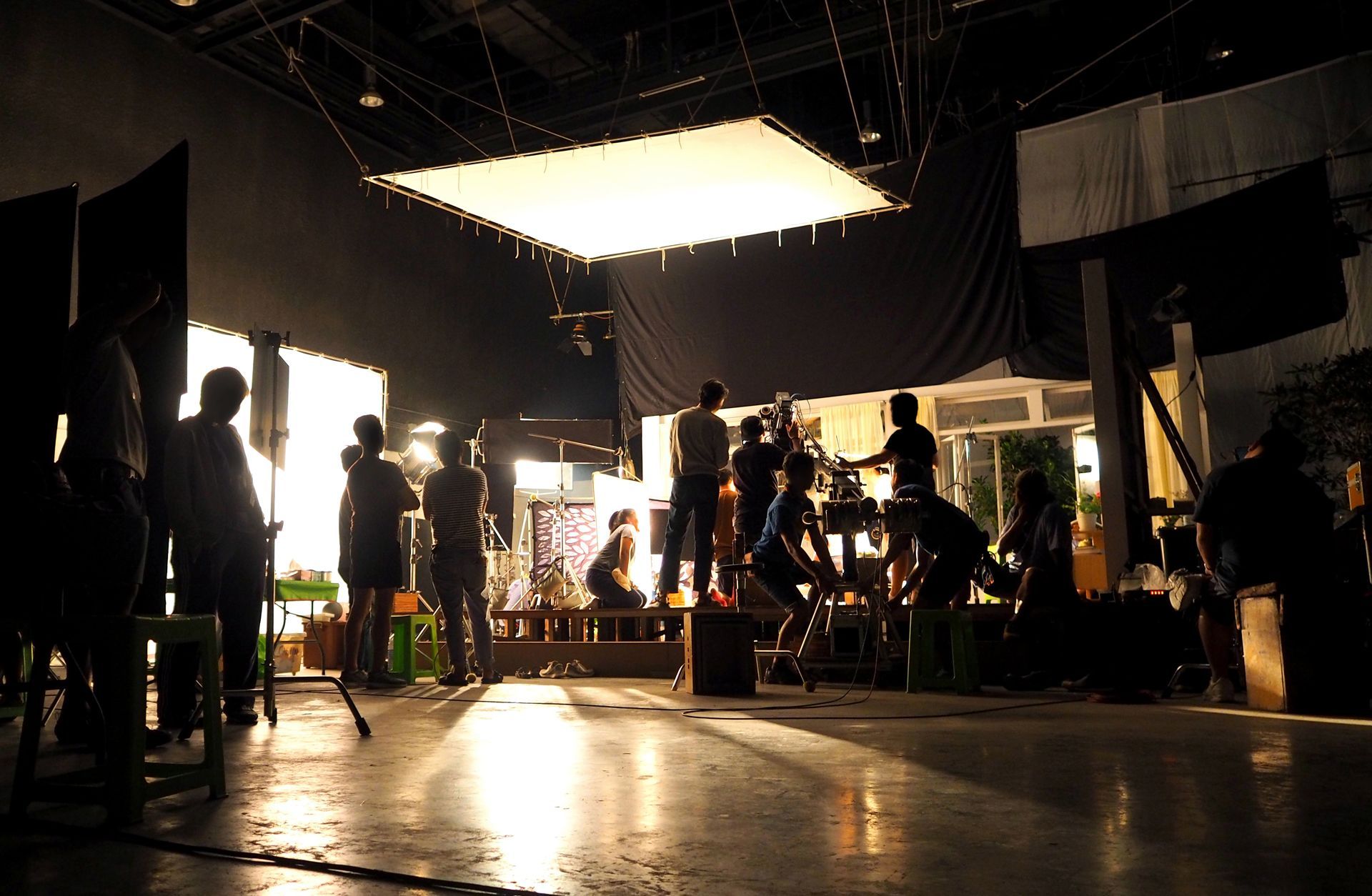Professional Multimedia Crew on the Set