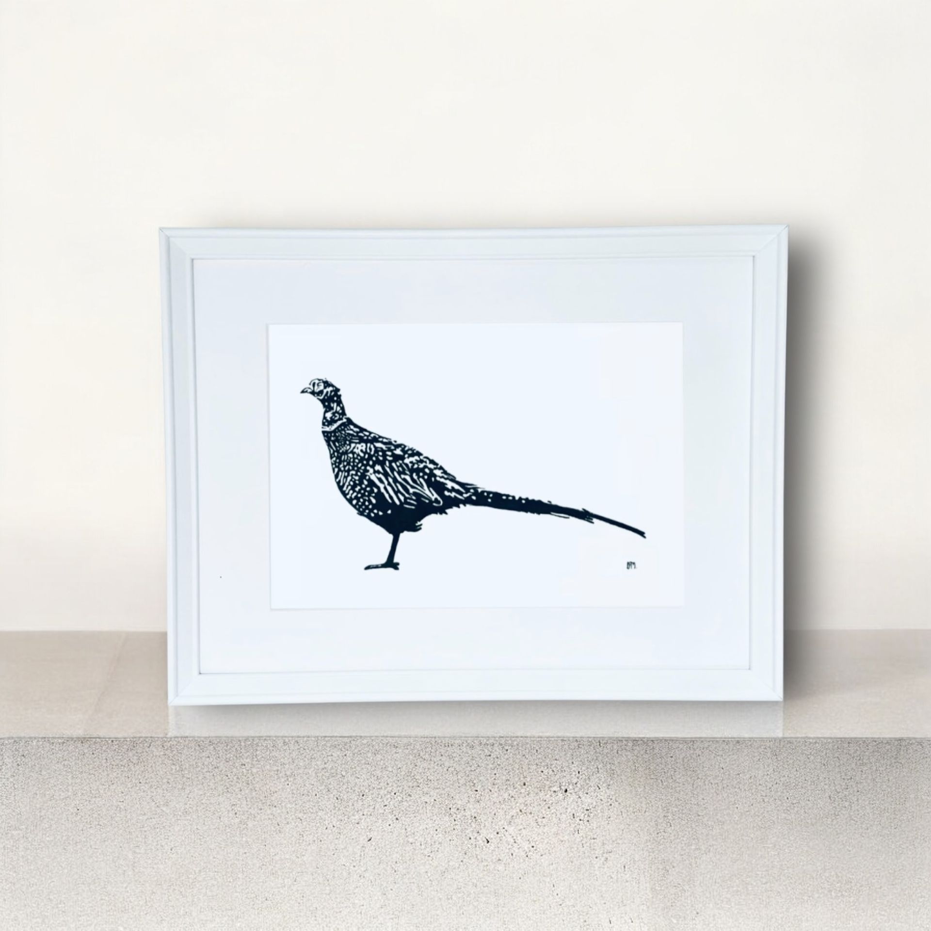 A3 Standing Pheasant, side profile