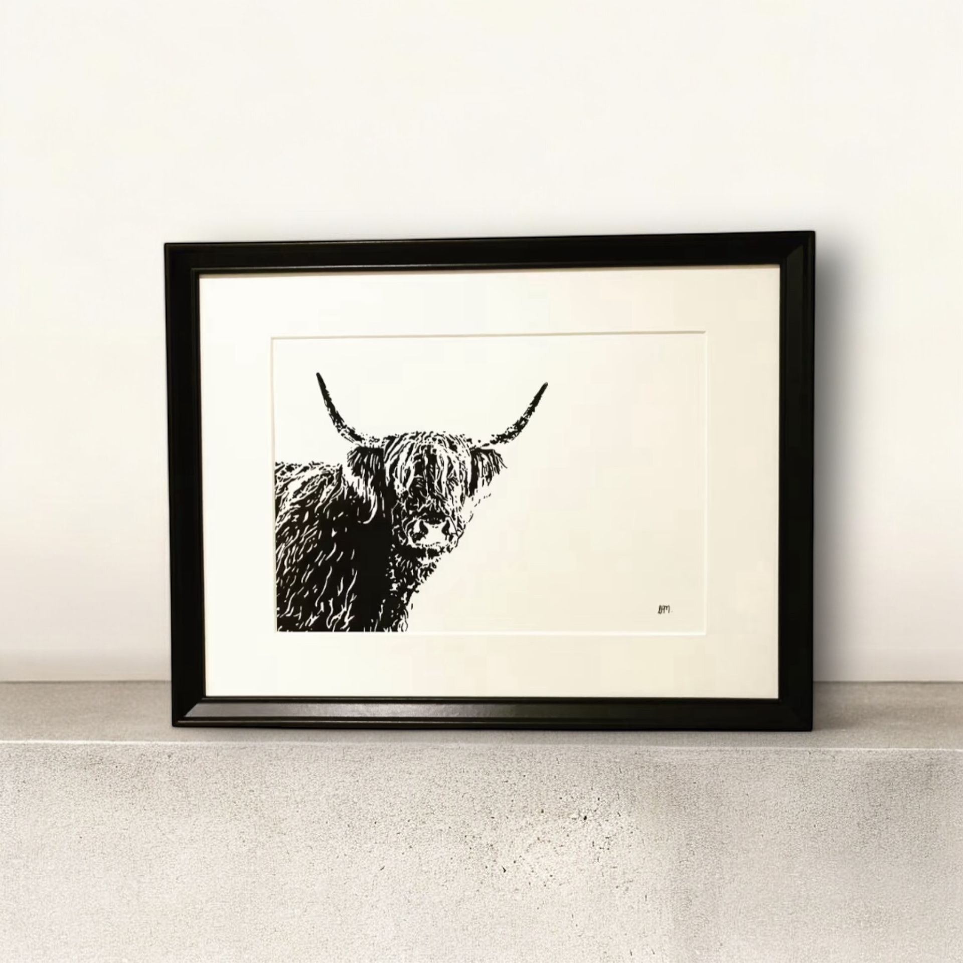 A3 Highland Cow Head, front profile
