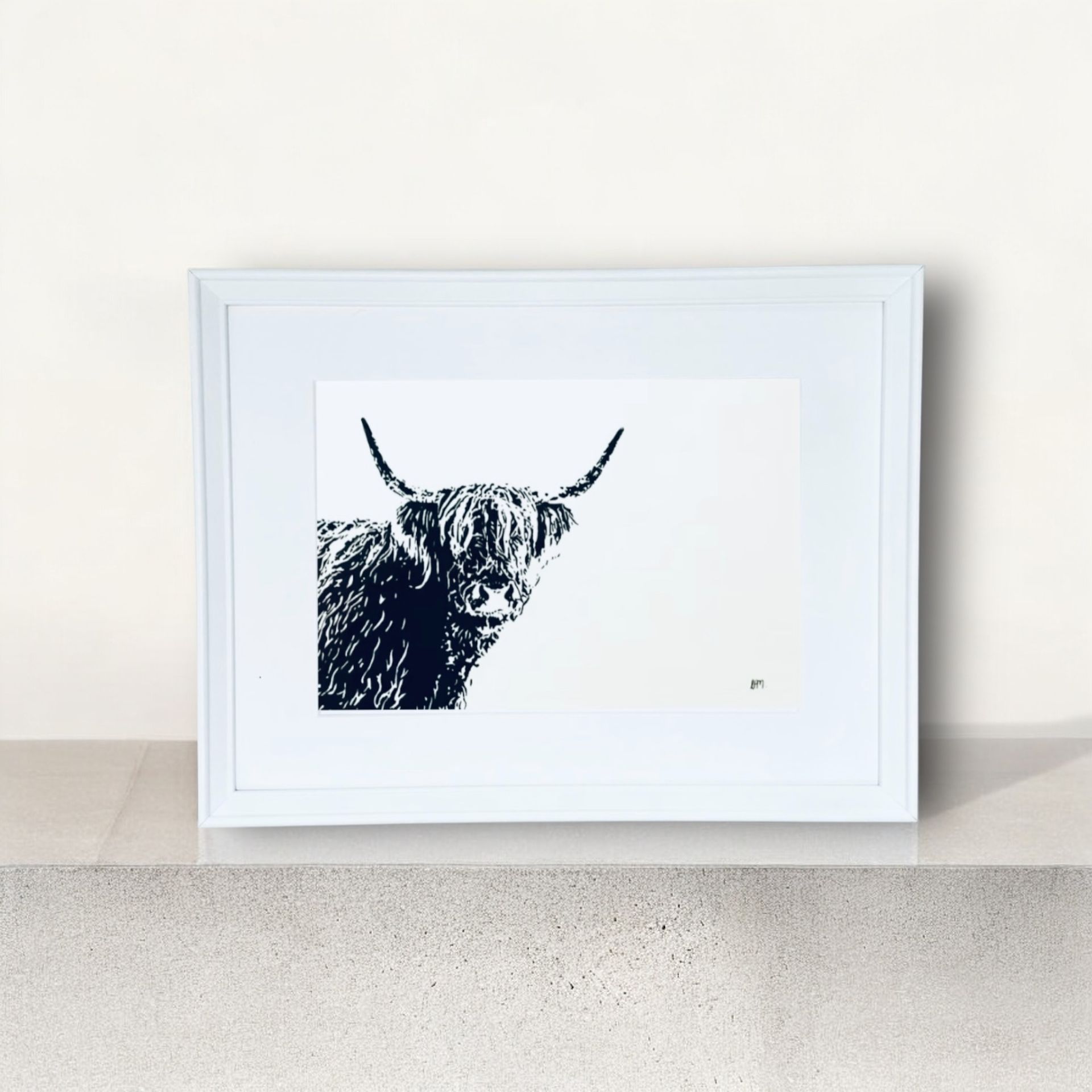 A3 Highland Cow Head, front profile