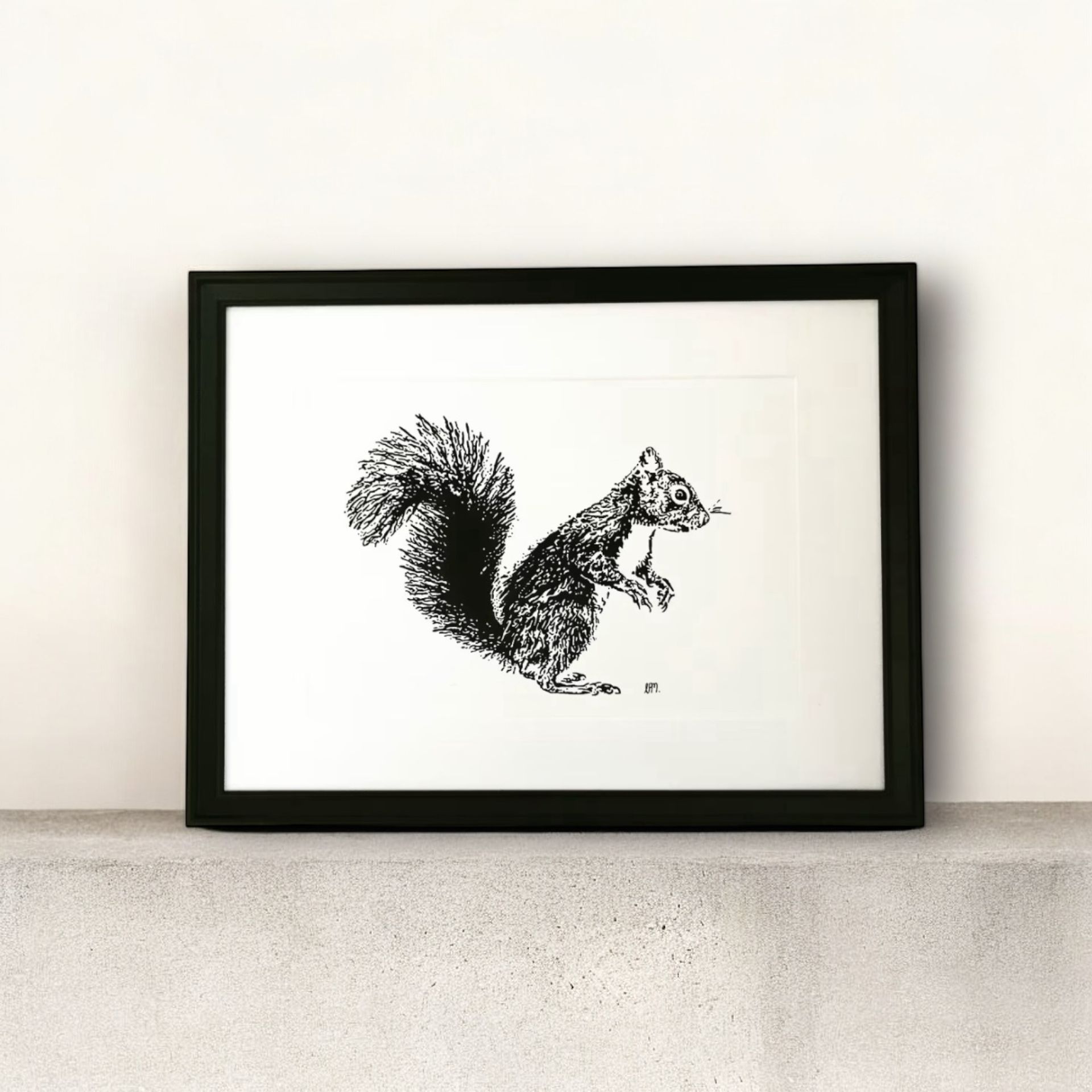 A3 Standing Squirrel, side profile
