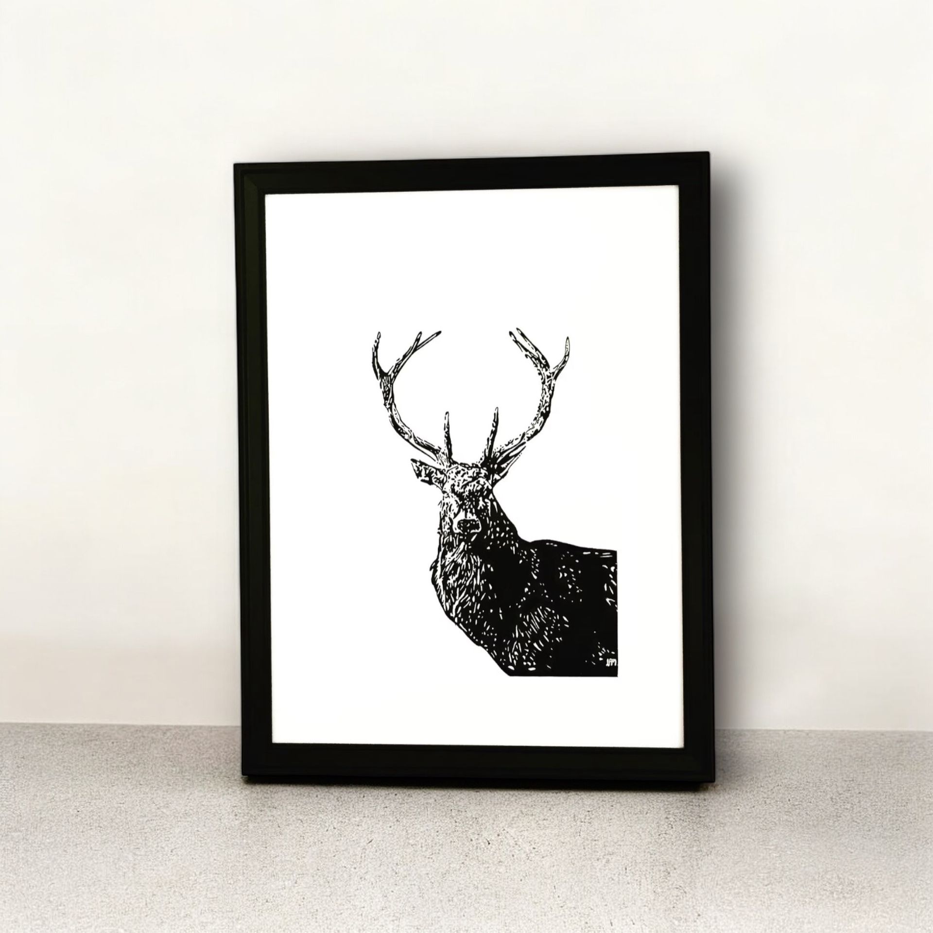 A3 Stag Head, front profile