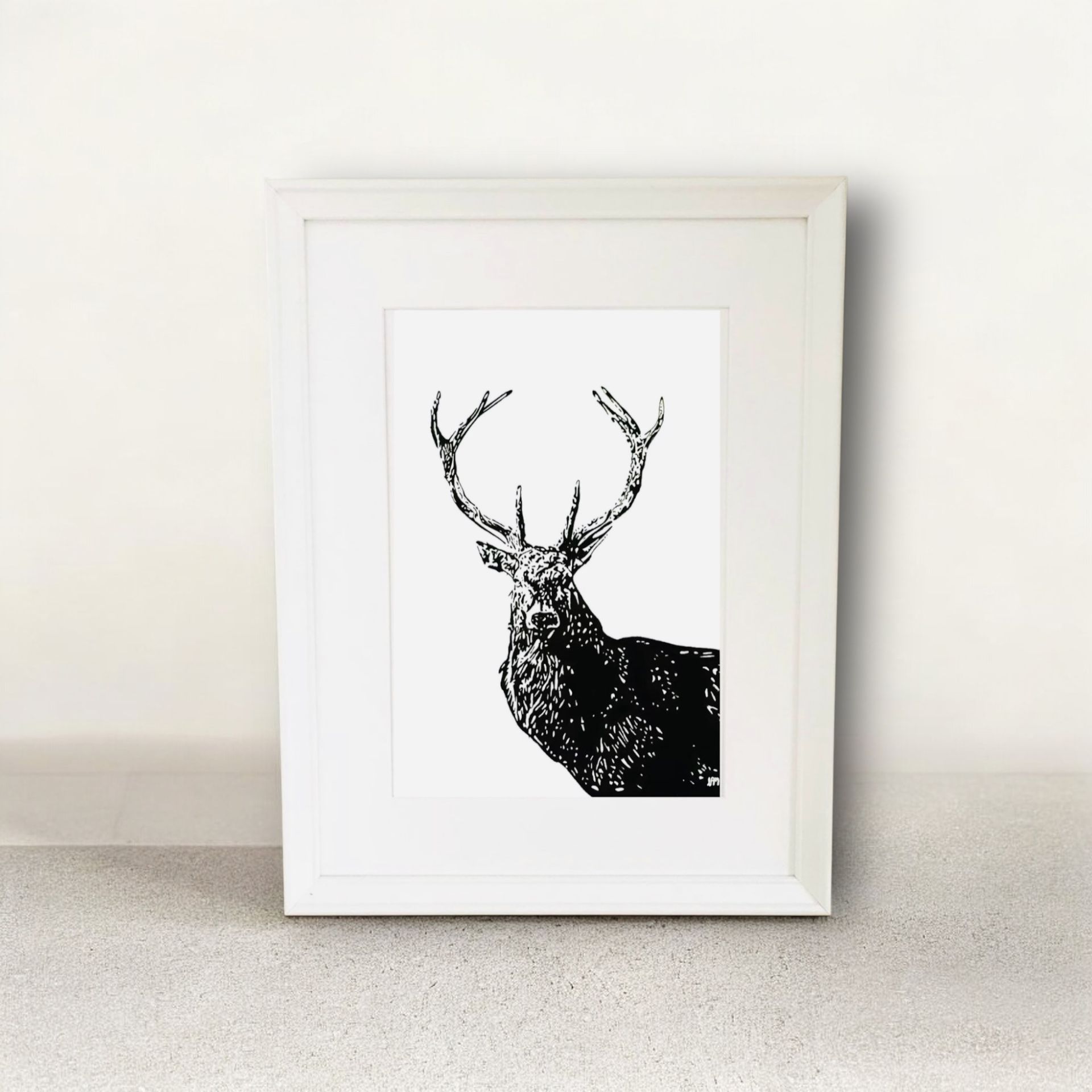 A3 Stag Head, front profile