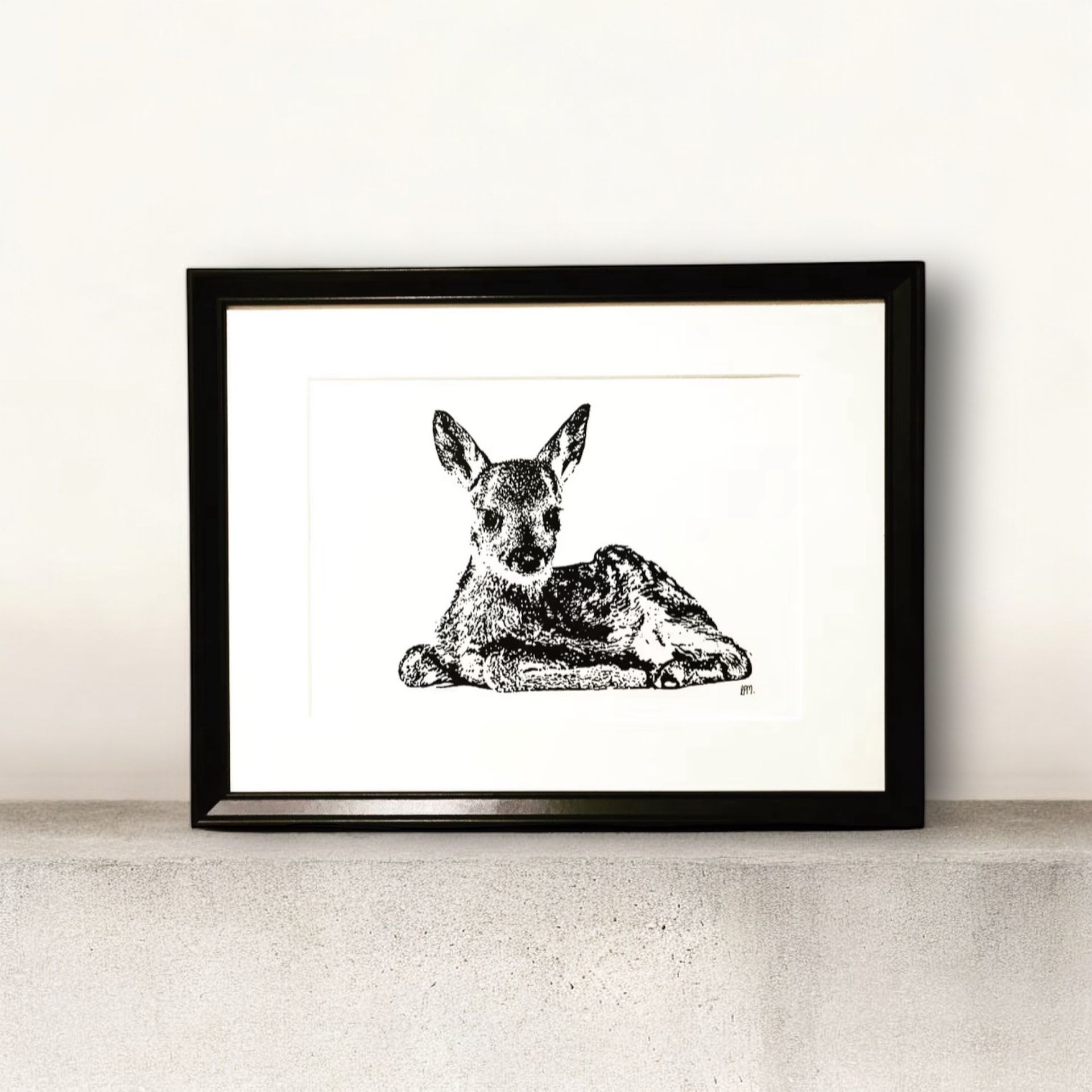 A3 Lying down Fawn, front profile