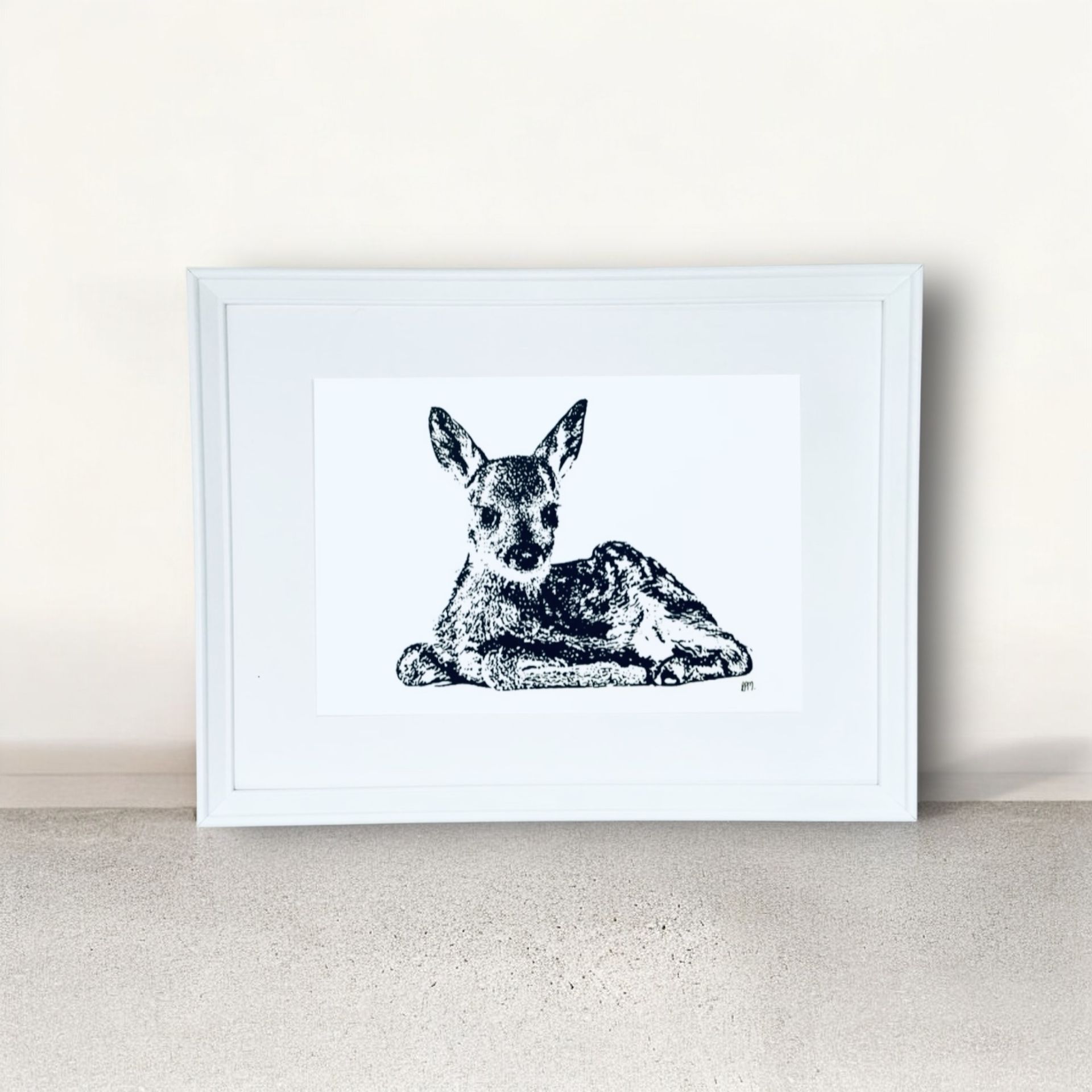 A3 Lying down Fawn, front profile