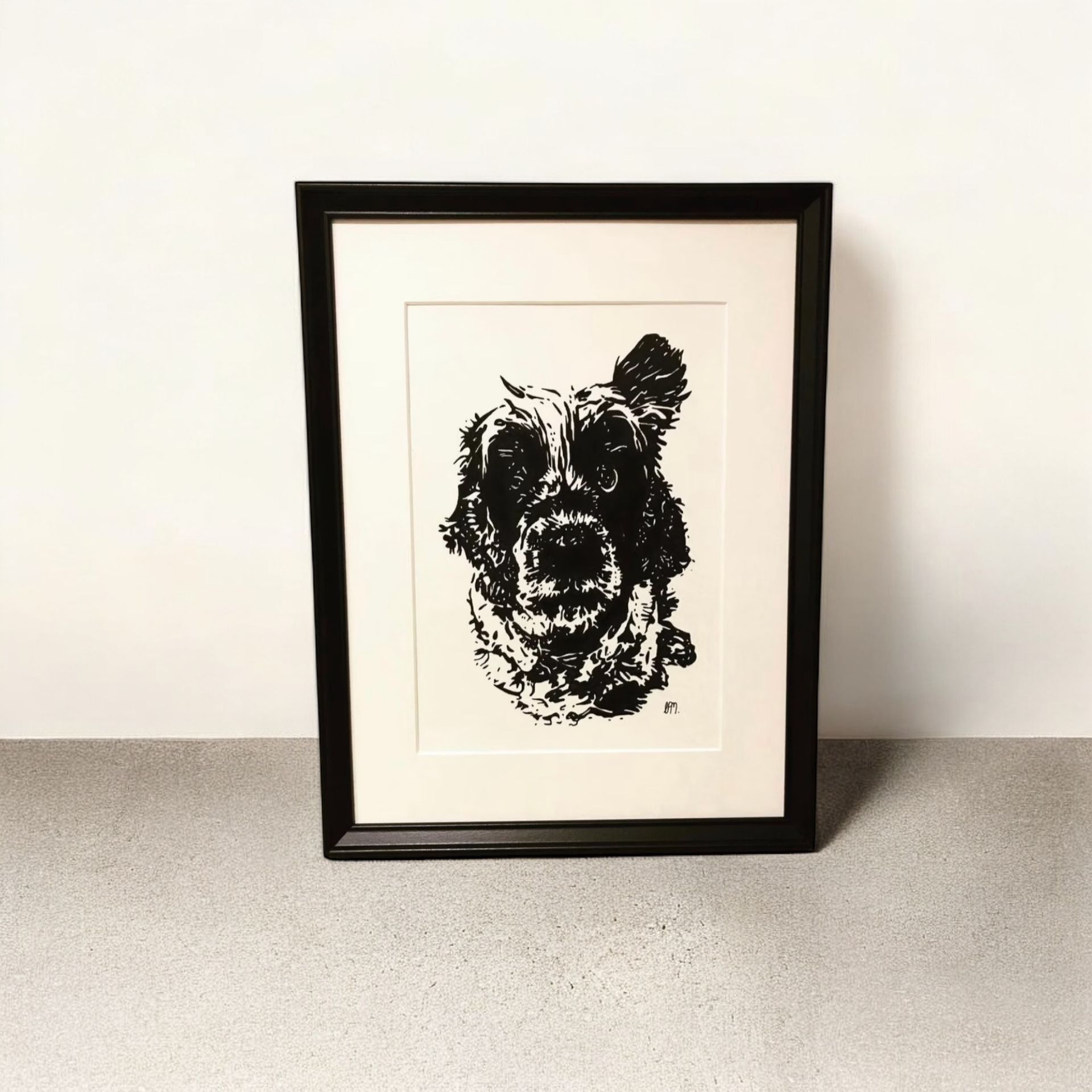 A4 Blue roan cocker spaniel