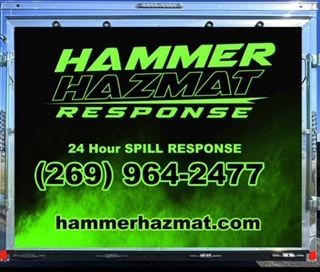 A sign that says hammer hazmat response on it