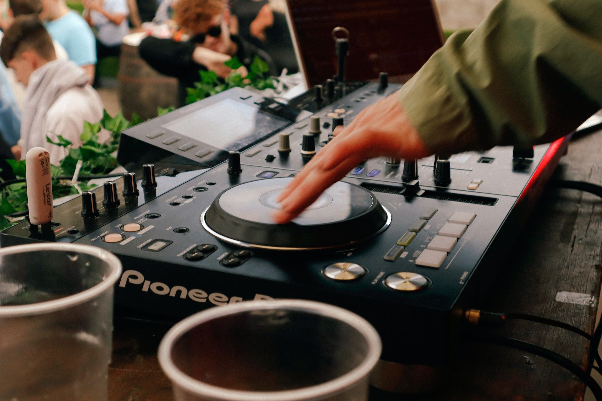 Man Playing On DJ Console