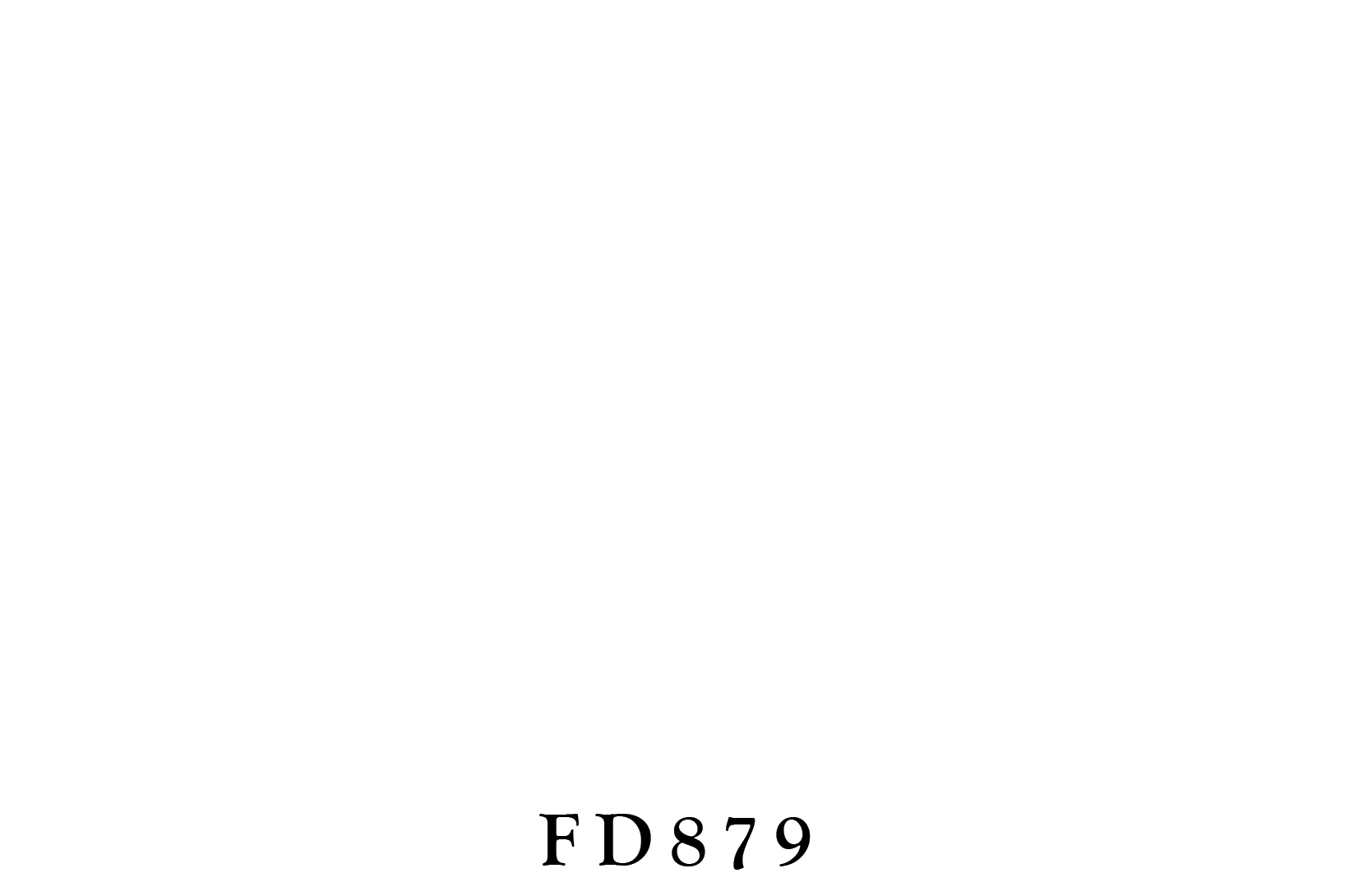 White screen with small black text “FD879” centered near the bottom.