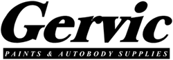 Gervic Paints & Autobody Supplies logo in black text with blue accents