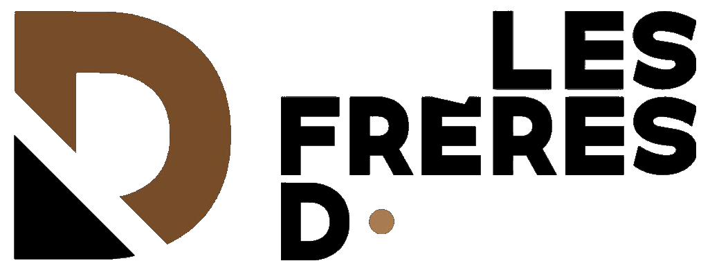 Le logo des frères d'd est marron et noir.