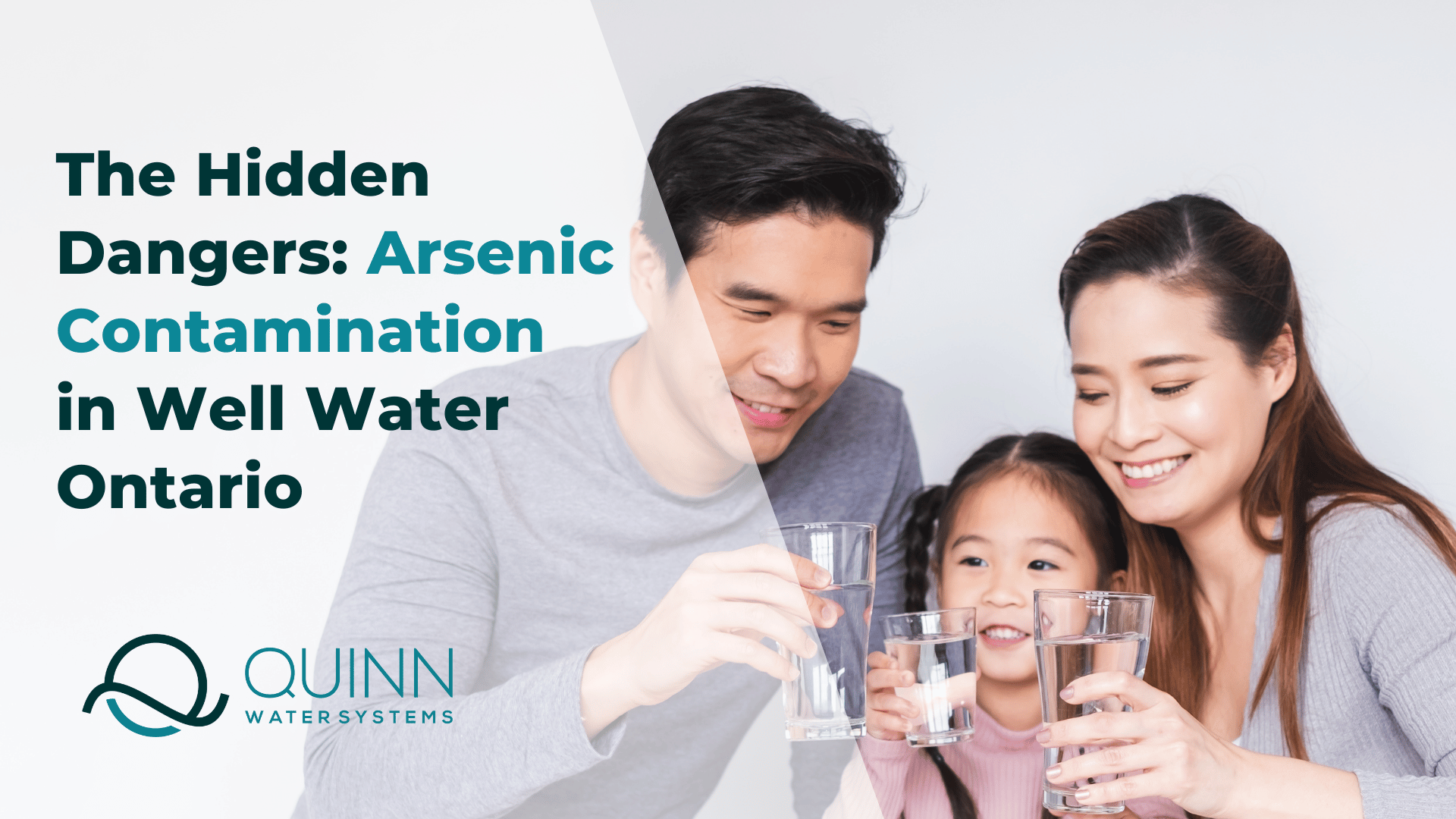 family drinking water