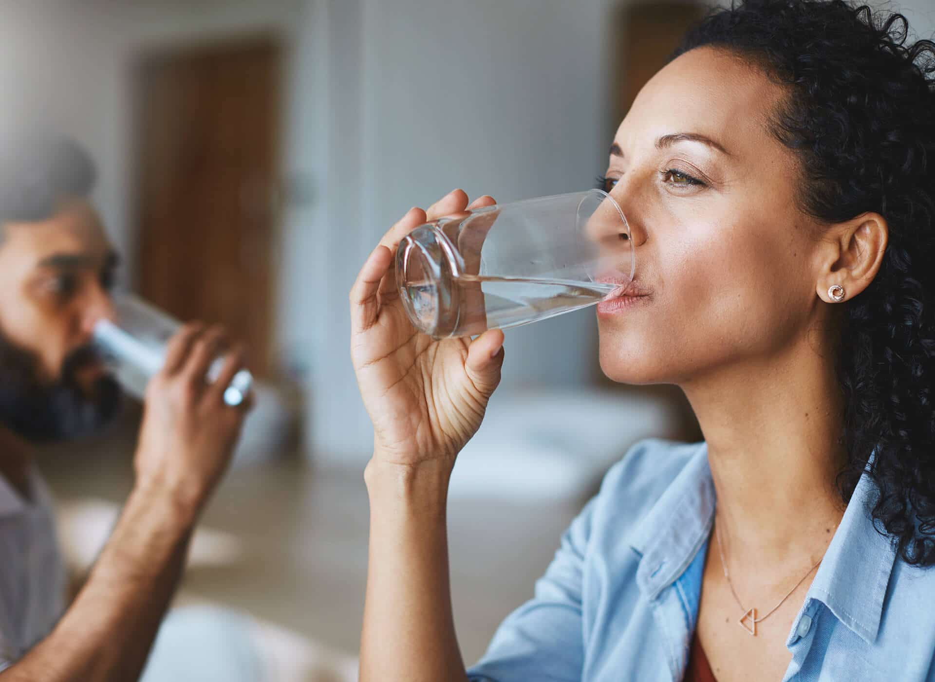 woman drinking water 