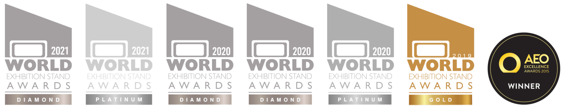 A selection of World Exhibition Stand awards
