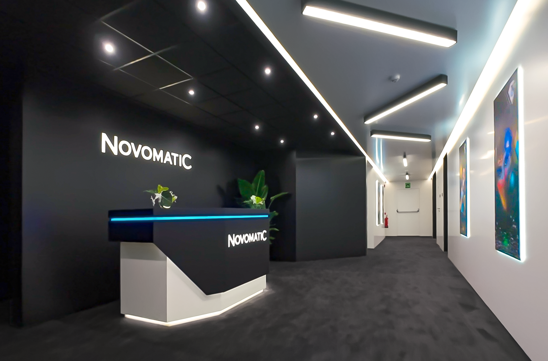 Novomatic booth at ICE 2025, designed and built by Evolve Creative Solution ltd