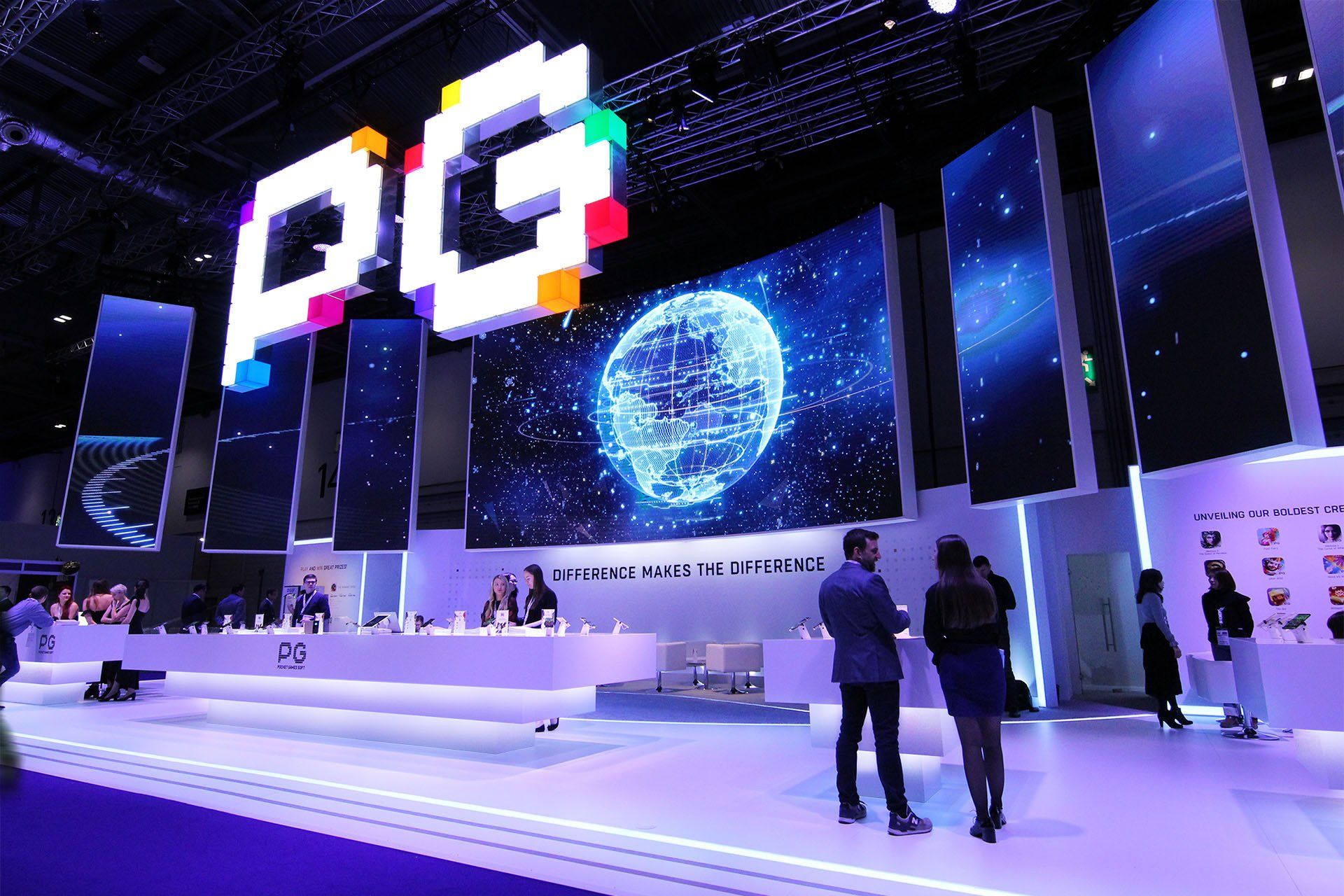 THE PG Soft booth at ICE London