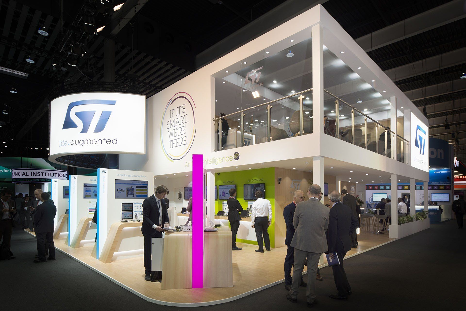 ST Microelectronics booth at MWC Barcelona
