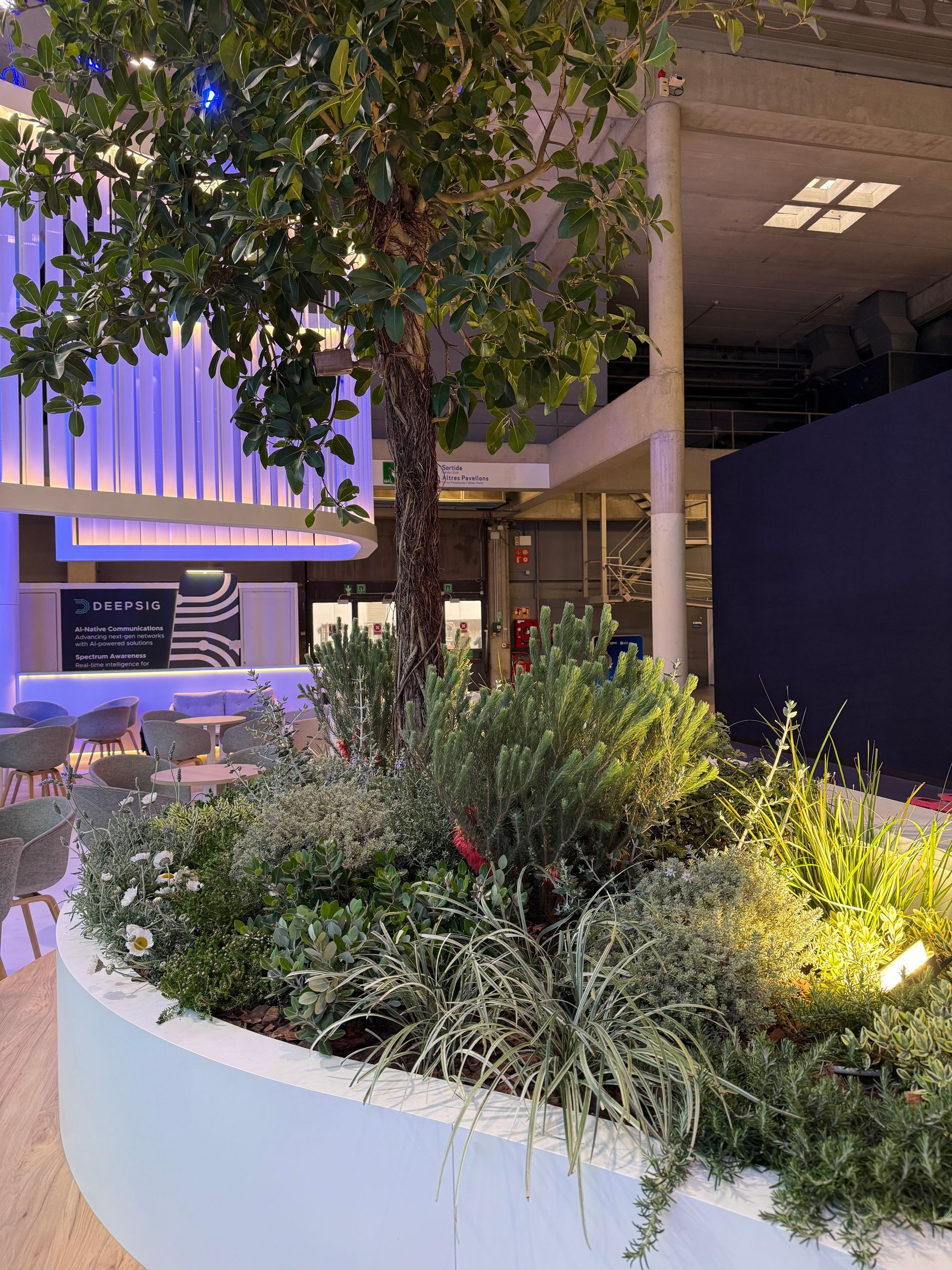 Planting on the Telenor exhibition stand at MWC Barcelona, created by Evolve