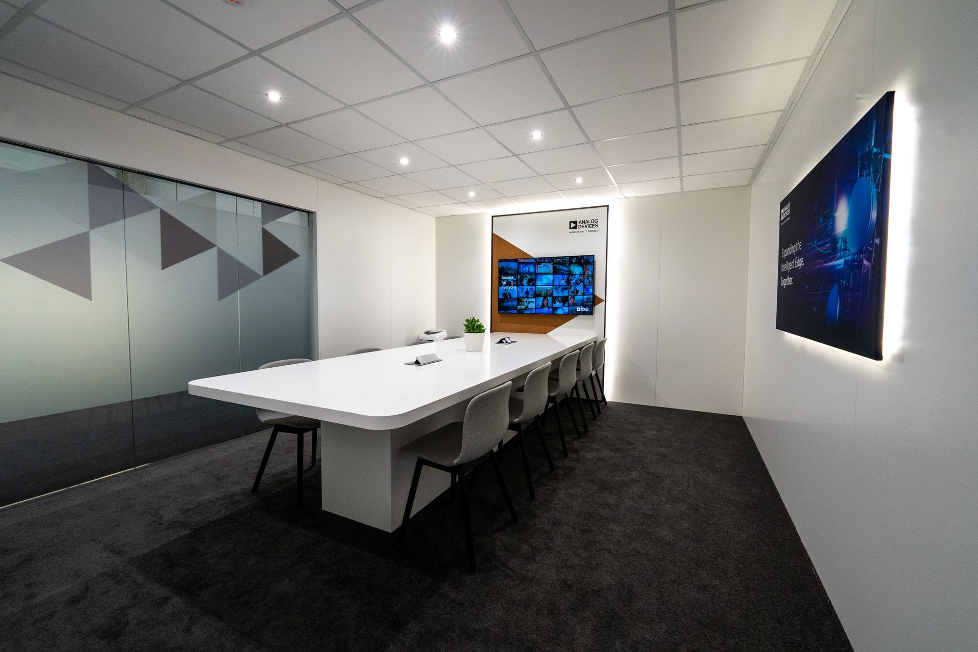 A photograph of the Analog Devices booth at MWC Barcelona