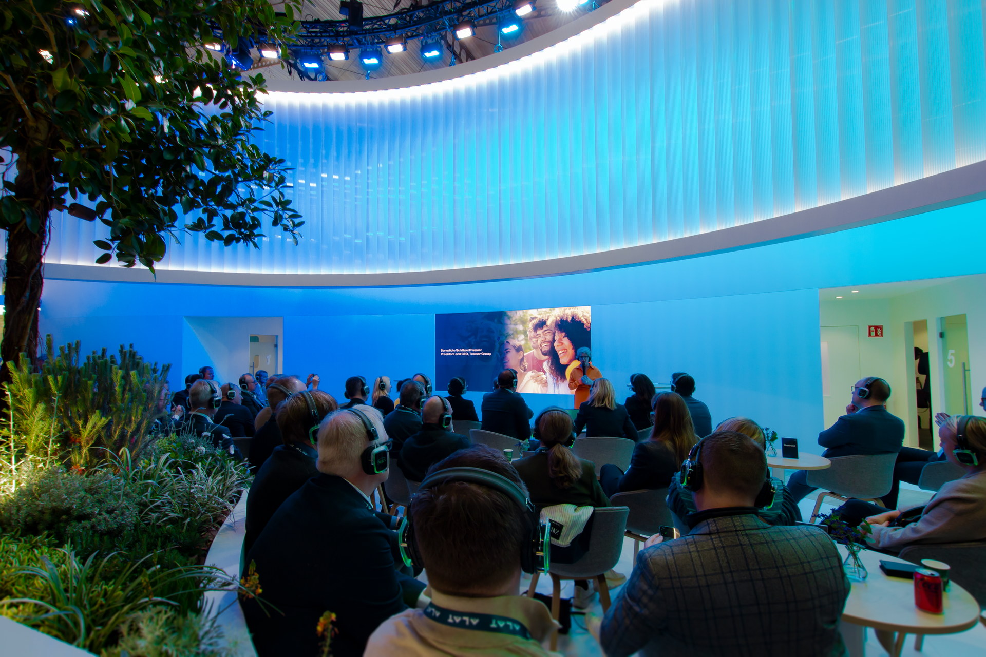 Telenor booth at MWC 2025. Presentation view.