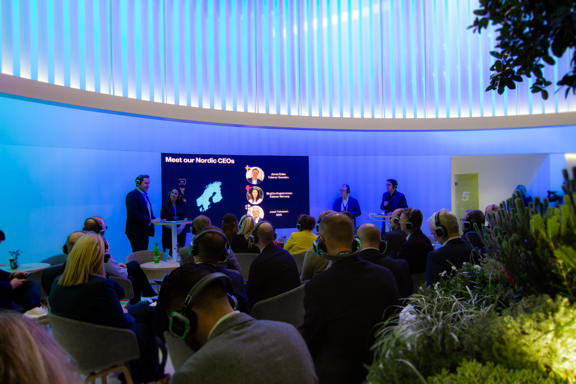Telenor booth at MWC 2025. Presentation.
