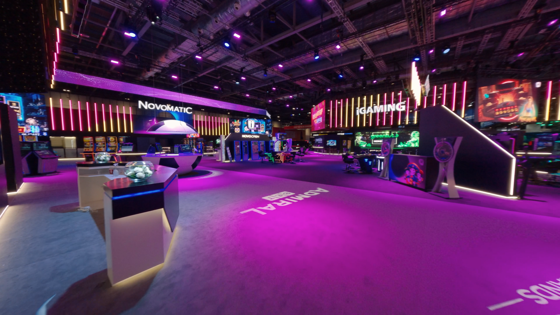 The carpet on the Novomatic booth before it was donated
