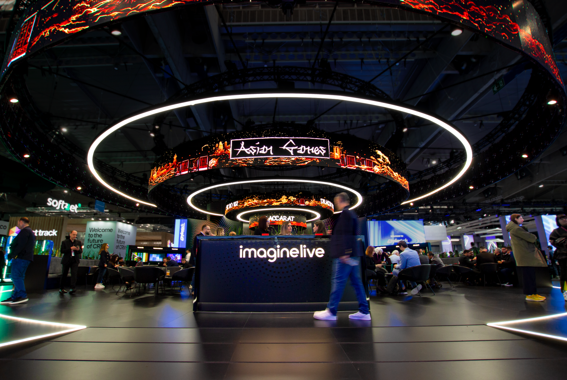 A photograph of the Imagine Live stand at ICE 2025 in Barcelona
