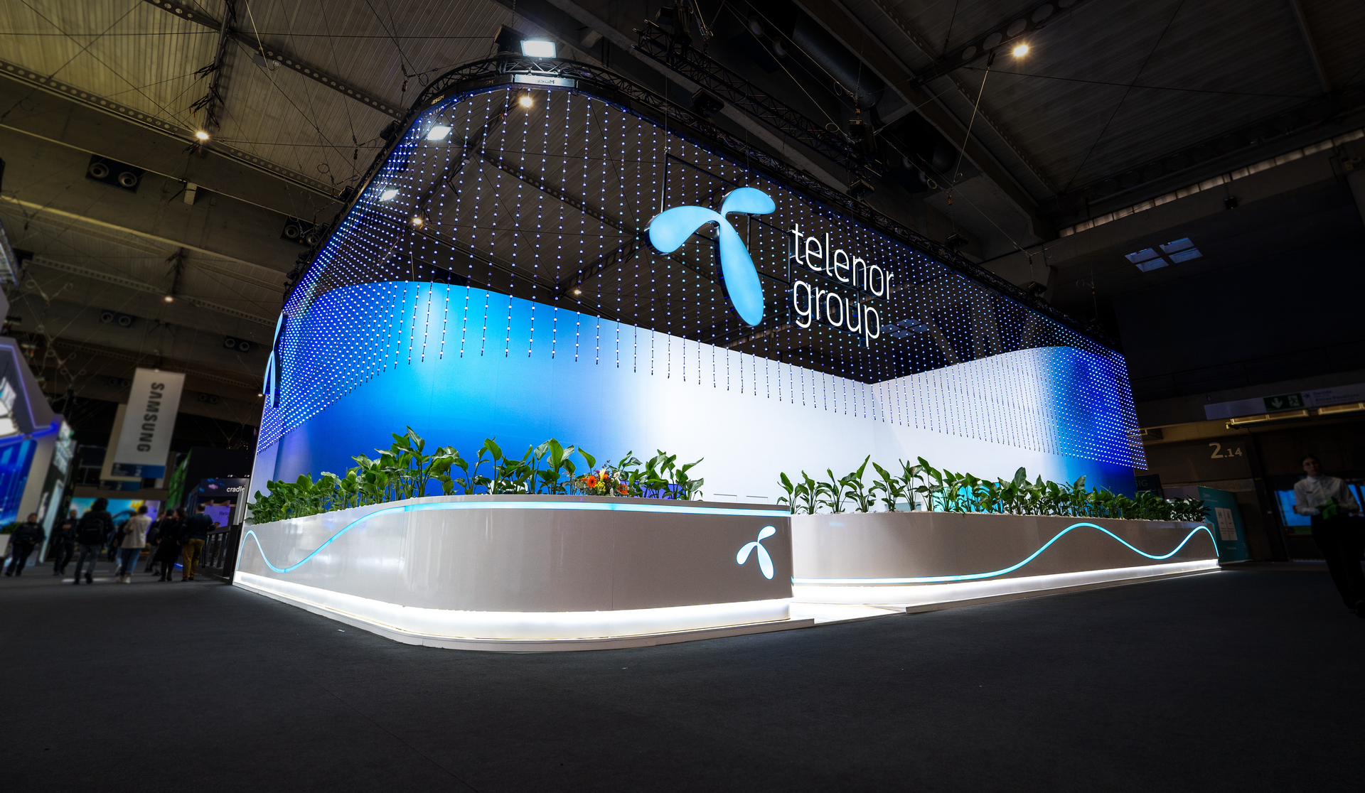 The Telenor booth in Barcelona at MWC 2024