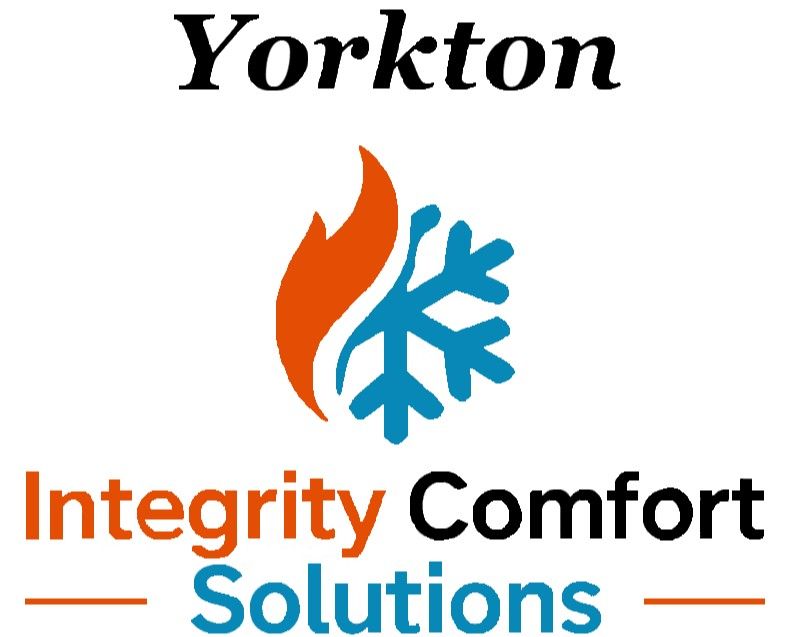 Yorkton Integrity Comfort Solutions logo with orange flame and blue snowflake icon