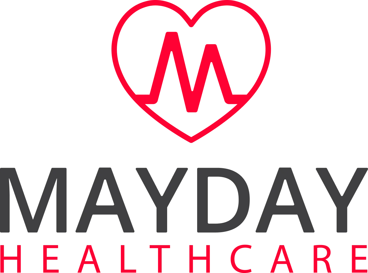 Red heart-shaped logo with a stylized electrocardiogram within, above the text
