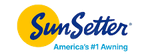 Sunsetters-awnings logo with blue text and white background.