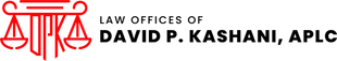 Law Offices of David P. Kashani, APLC logo with red scales of justice icon and black text