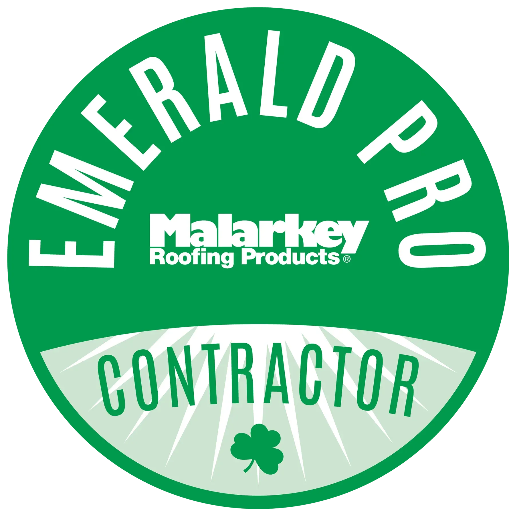 A green circle with the words emerald pro contractor on it
