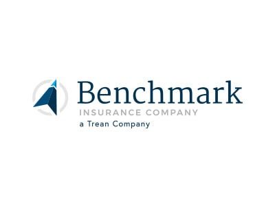 Benchmark Insurance Company logo with a blue compass and text.