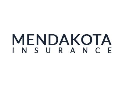 MENDAKOTA INSURANCE logo in dark blue letters on a white background. 
