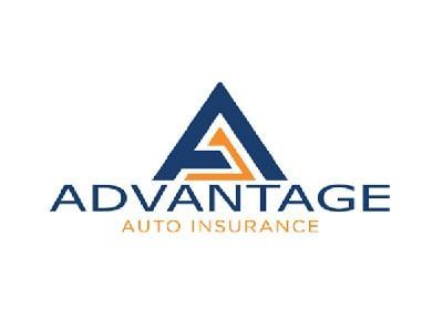 Logo for Advantage Auto Insurance; blue triangle over orange 