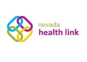 Nevada Health Link logo: Interlocking colored shapes (blue, green, yellow, purple) and text 